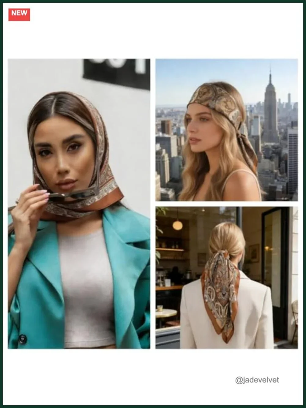 Satin Head Scarf Silk Like Women's Hair Scarf 27x27 Purse Scarf Bandana